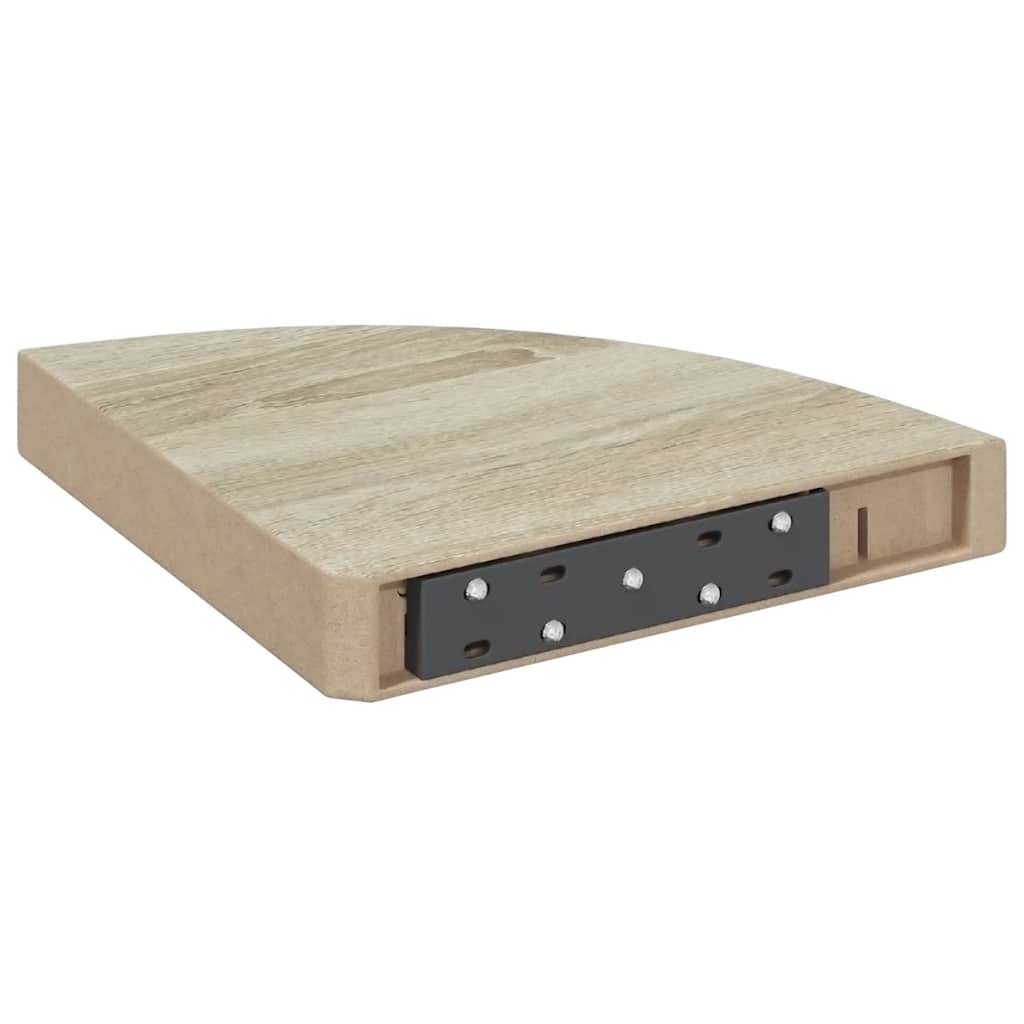 Pakabinamos kampinės lentynos, 2vnt., ąžuolo, 25x25x3,8cm, MDF