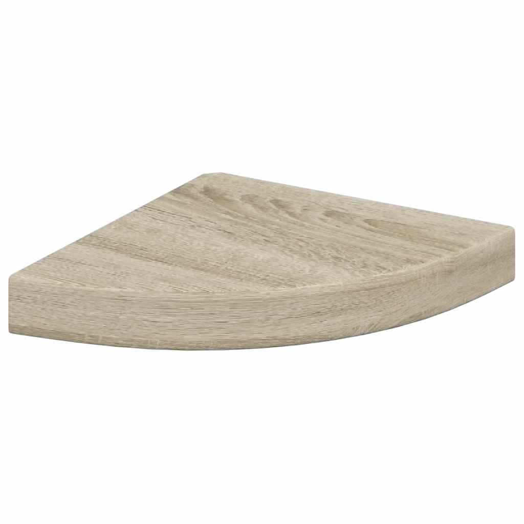 Pakabinamos kampinės lentynos, 4vnt., ąžuolo, 25x25x3,8cm, MDF