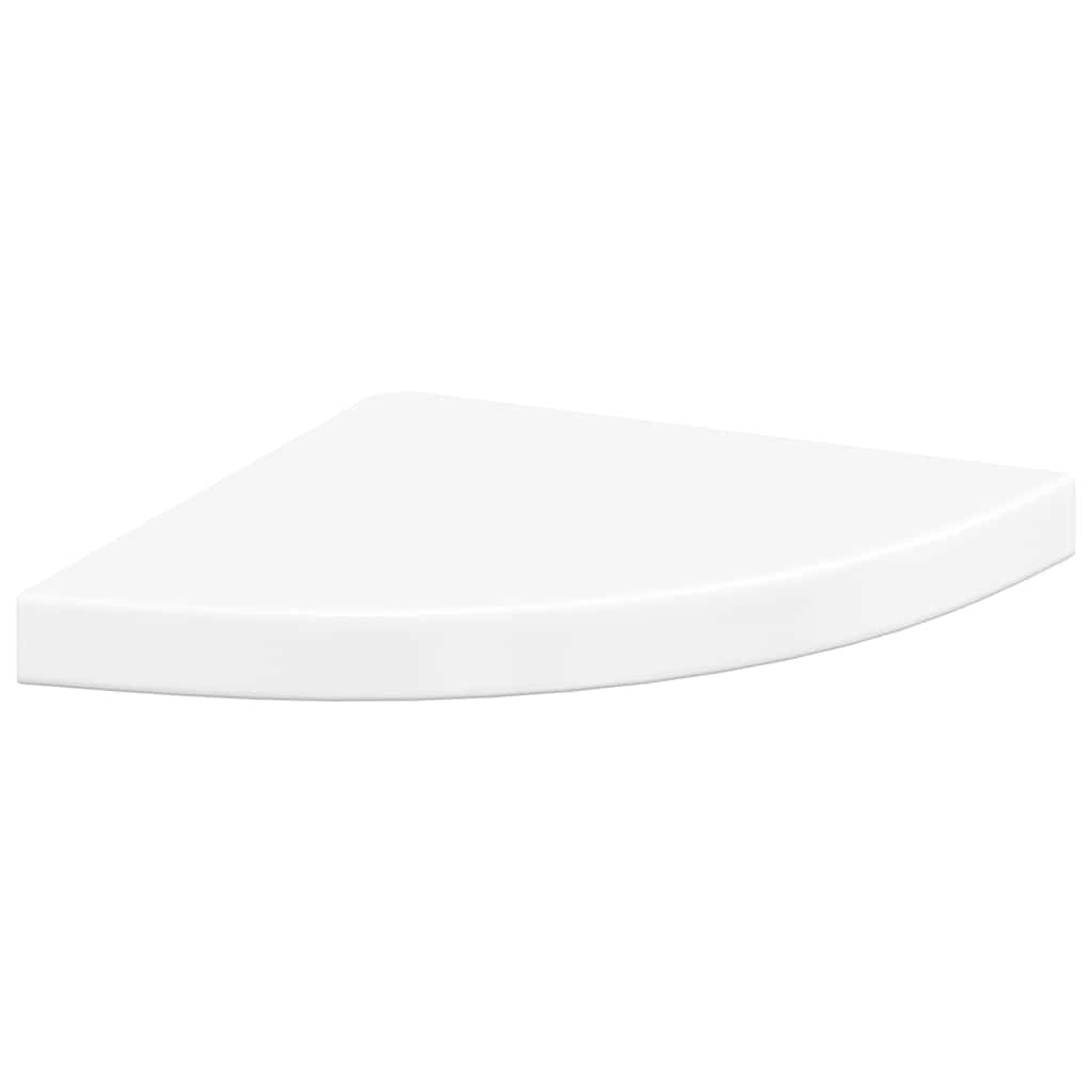 Pakabinamos kampinės lentynos, 4vnt., baltos, 35x35x3,8cm, MDF