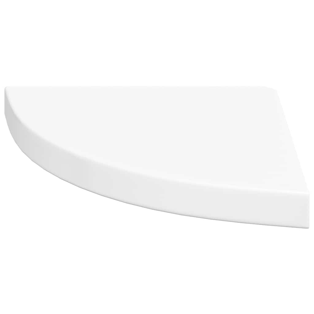 Pakabinamos kampinės lentynos, 4vnt., baltos, 35x35x3,8cm, MDF