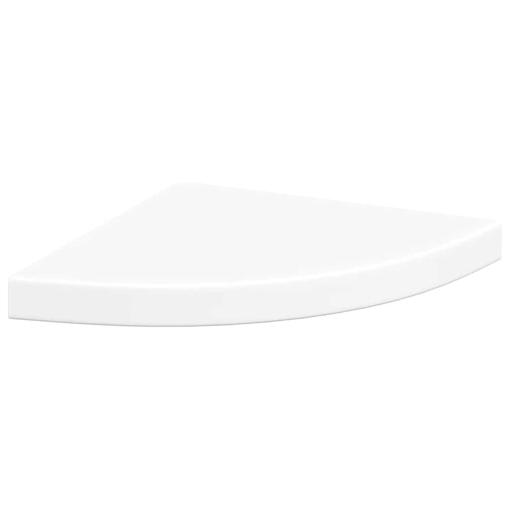 Pakabinamos kampinės lentynos, 4vnt., baltos, 35x35x3,8cm, MDF