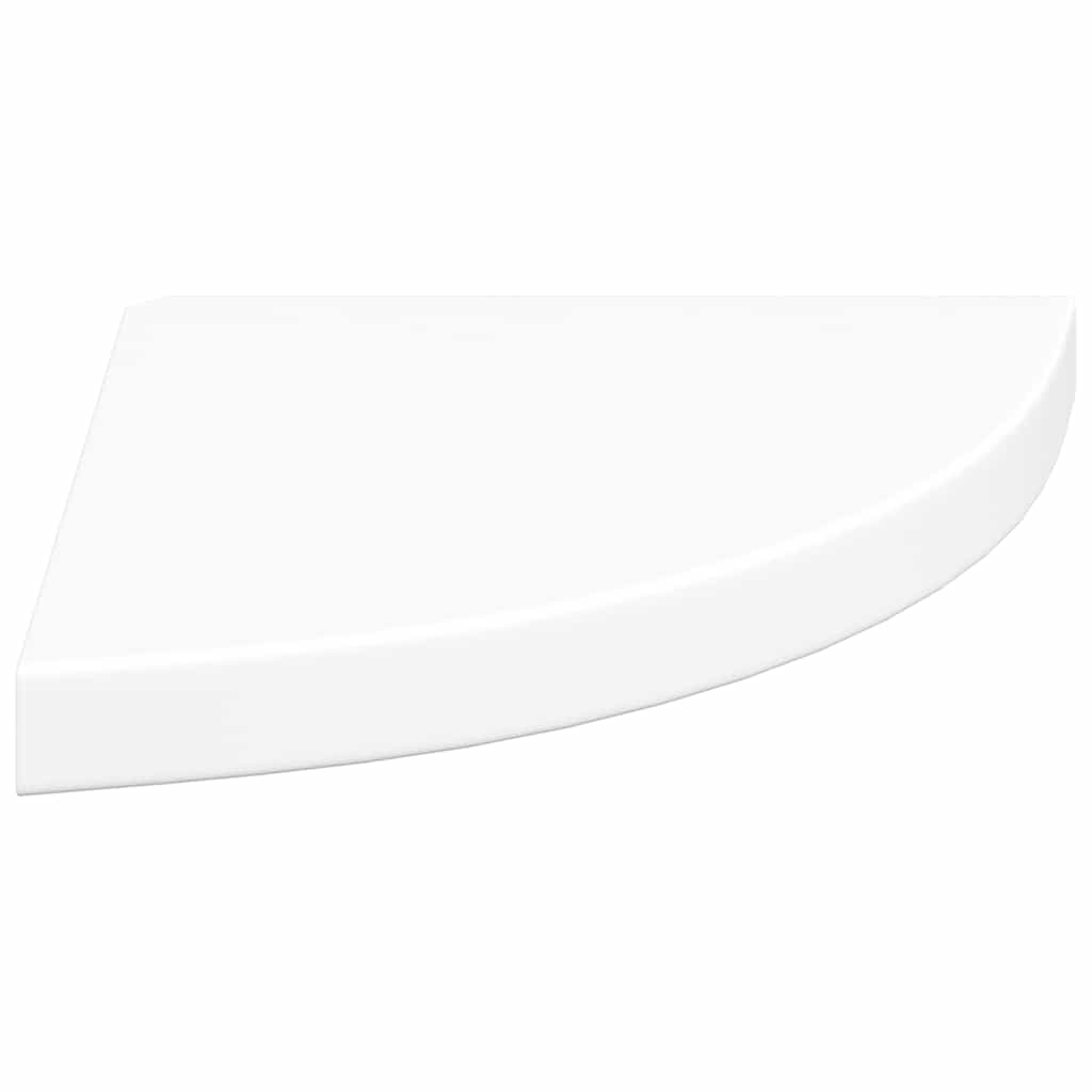 Pakabinamos kampinės lentynos, 4vnt., baltos, 35x35x3,8cm, MDF
