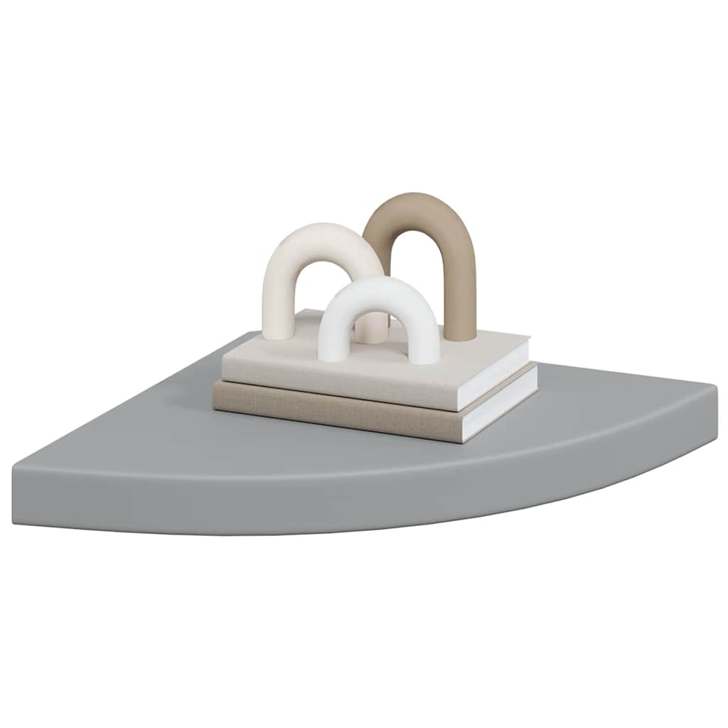 Pakabinama kampinė lentyna, pilkos spalvos, 35x35x3,8cm, MDF