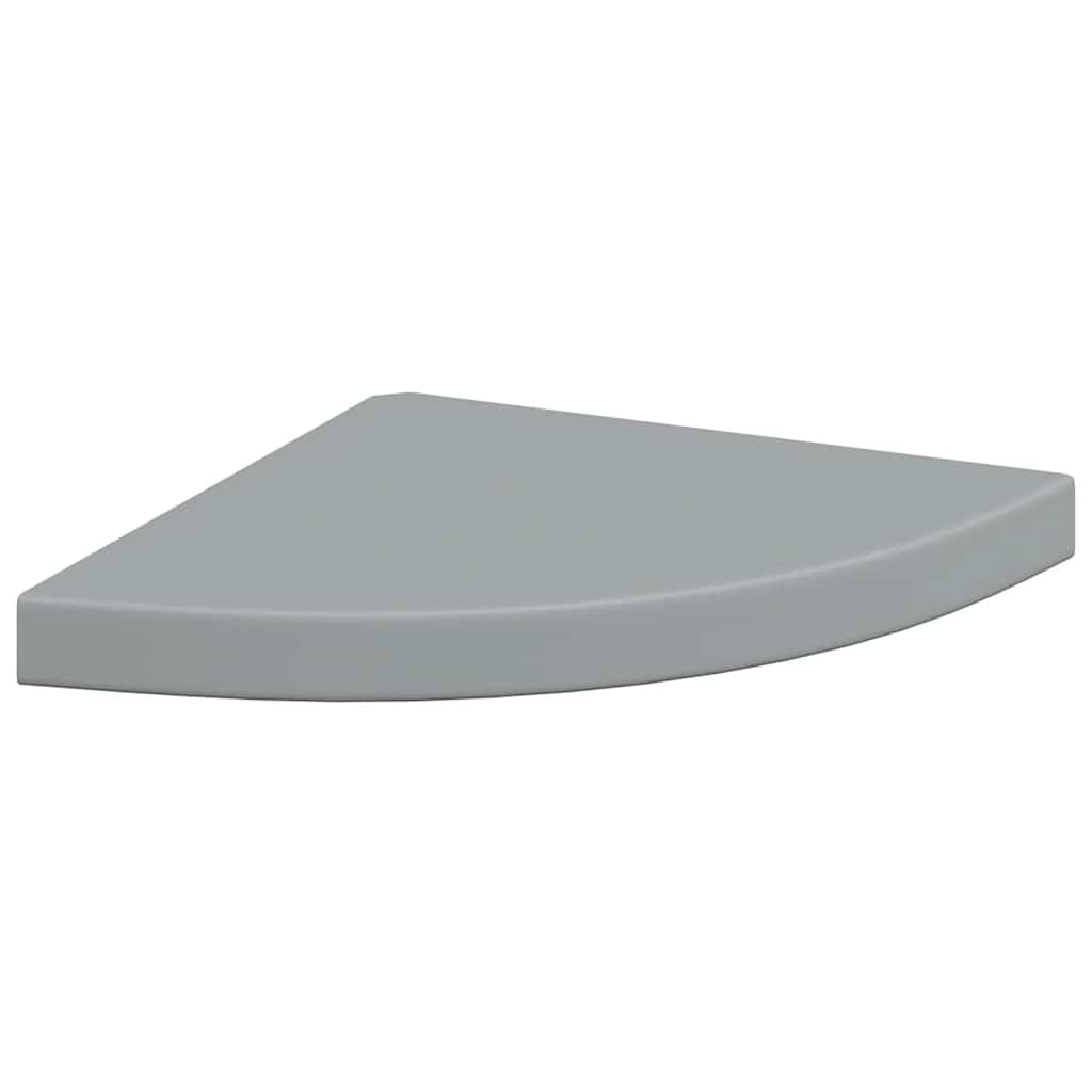 Pakabinamos kampinės lentynos, 4vnt., pilkos, 35x35x3,8cm, MDF