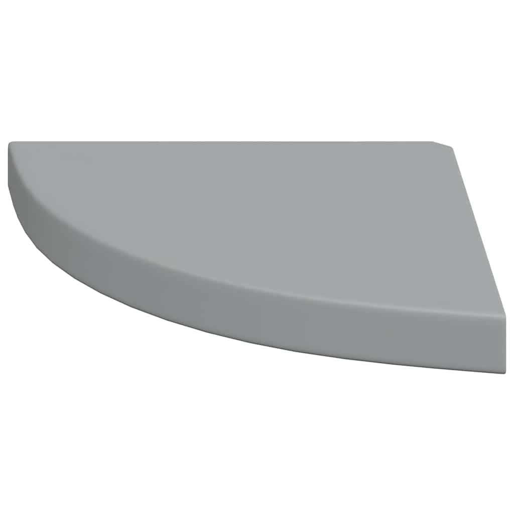 Pakabinamos kampinės lentynos, 4vnt., pilkos, 35x35x3,8cm, MDF