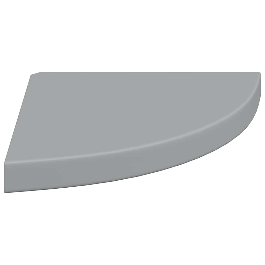 Pakabinamos kampinės lentynos, 4vnt., pilkos, 35x35x3,8cm, MDF