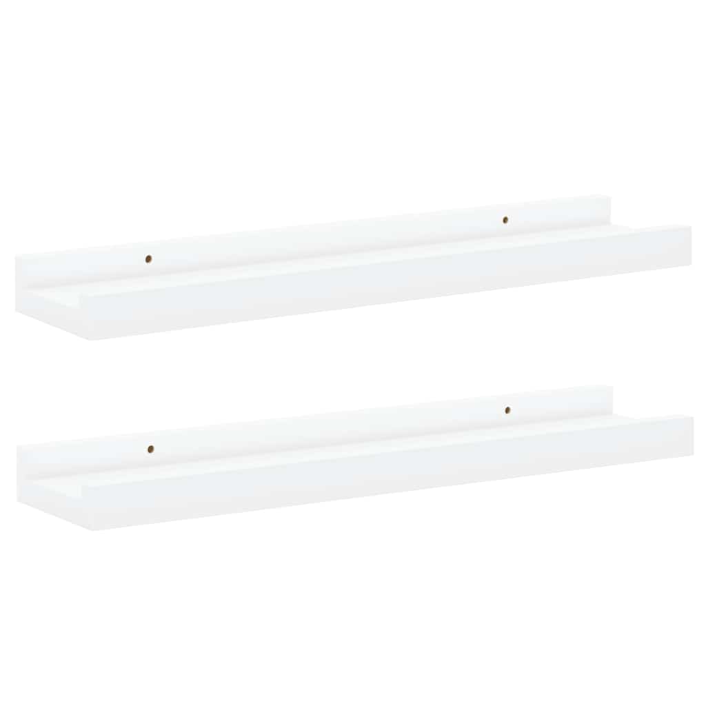 Lentynos nuotraukų rėmeliams, 2vnt., baltos, 40x9x3cm, MDF