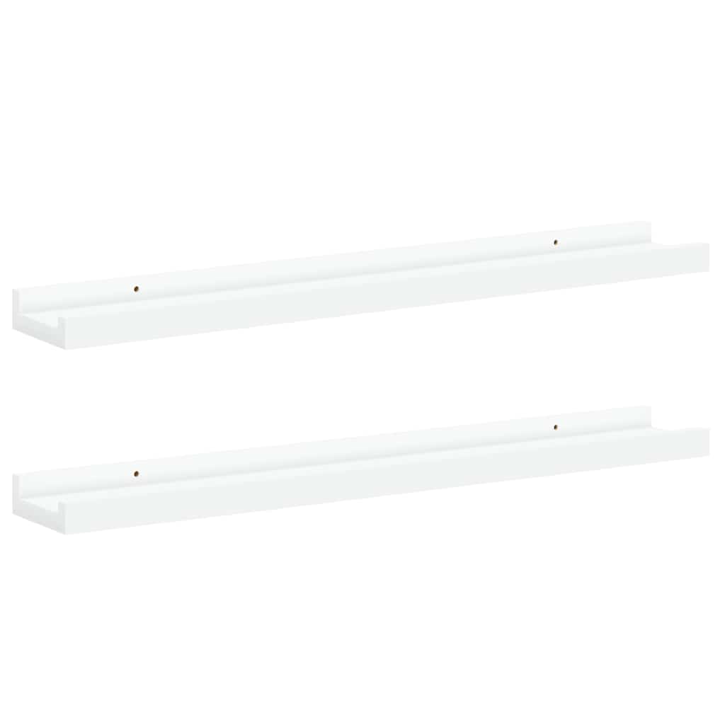 Lentynos nuotraukų rėmeliams, 2vnt., baltos, 60x9x3cm, MDF