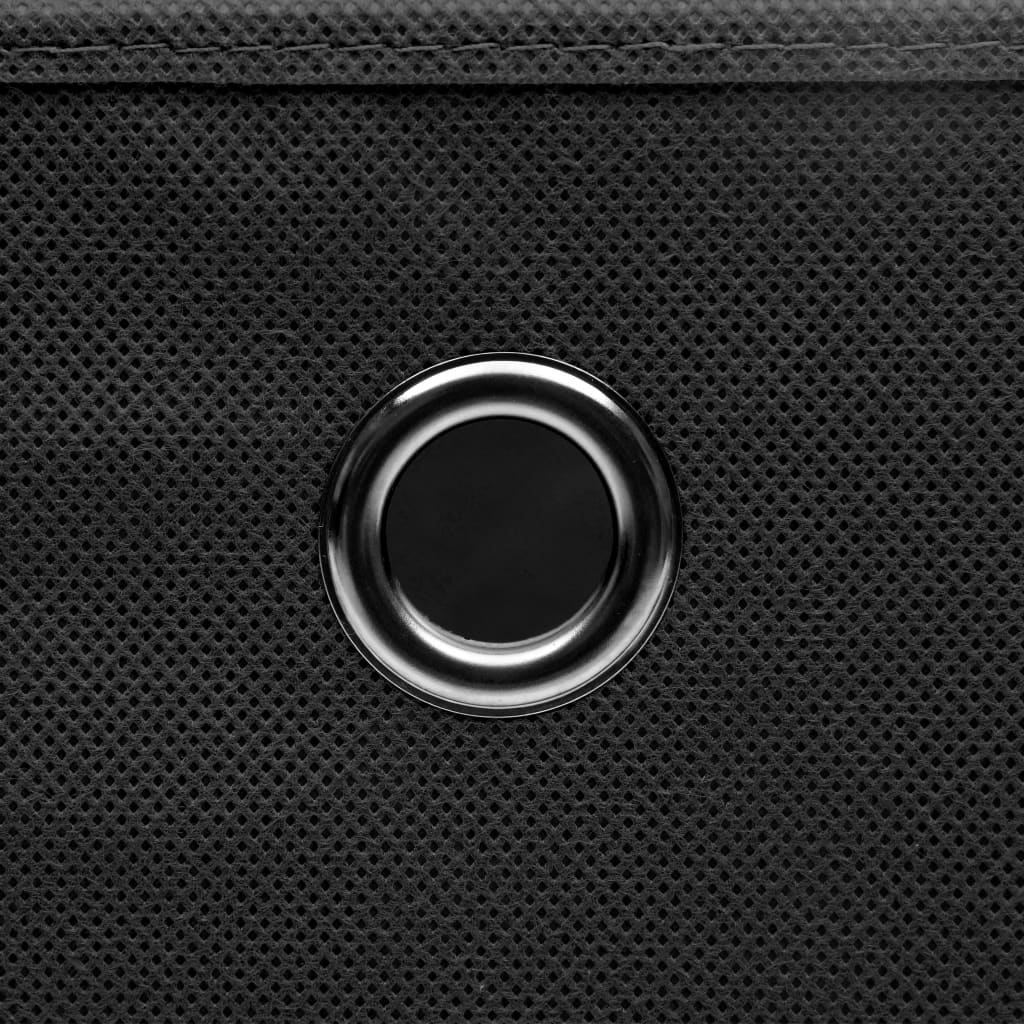 Daiktadėžės su dangčiais, 4vnt., juodos spalvos, 28x28x28cm