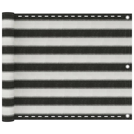 Balkono pertvara, antracito ir baltos spalvos, 75x300cm, HDPE