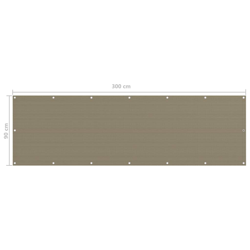 Balkono pertvara, taupe spalvos, 90x300cm, HDPE