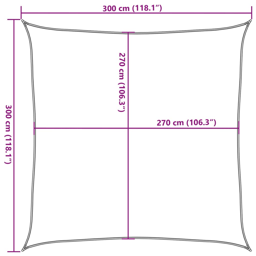 Uždanga nuo saulės, smėlio spalvos, 3x3m, HDPE, 160g/m²