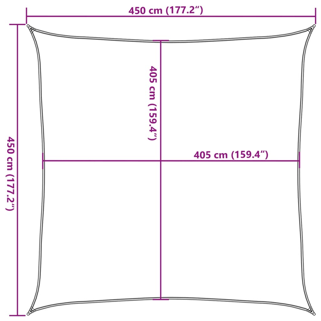 Uždanga nuo saulės, smėlio spalvos, 4,5x4,5m, HDPE, 160g/m²