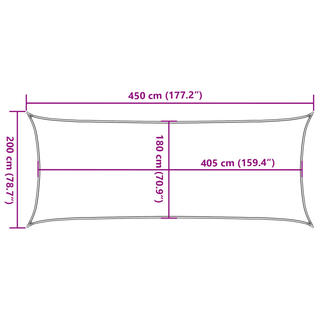 Uždanga nuo saulės, smėlio spalvos, 2x4,5m, HDPE, 160g/m²