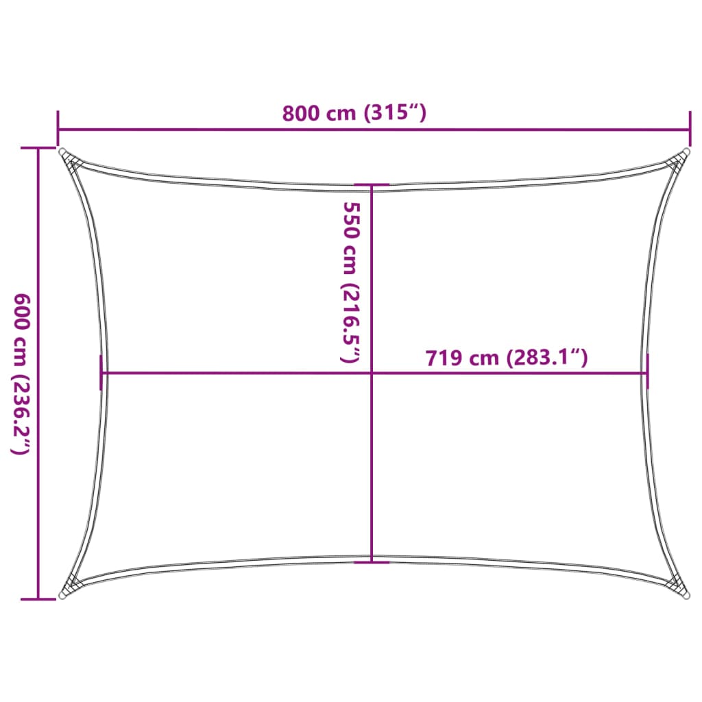 Uždanga nuo saulės, smėlio spalvos, 6x8m, HDPE, 160g/m²