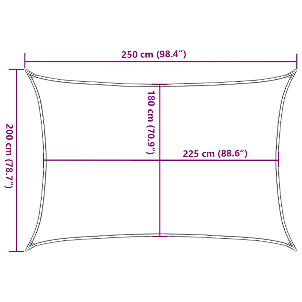 Uždanga nuo saulės, baltos spalvos, 2x2,5m, HDPE, 160g/m²