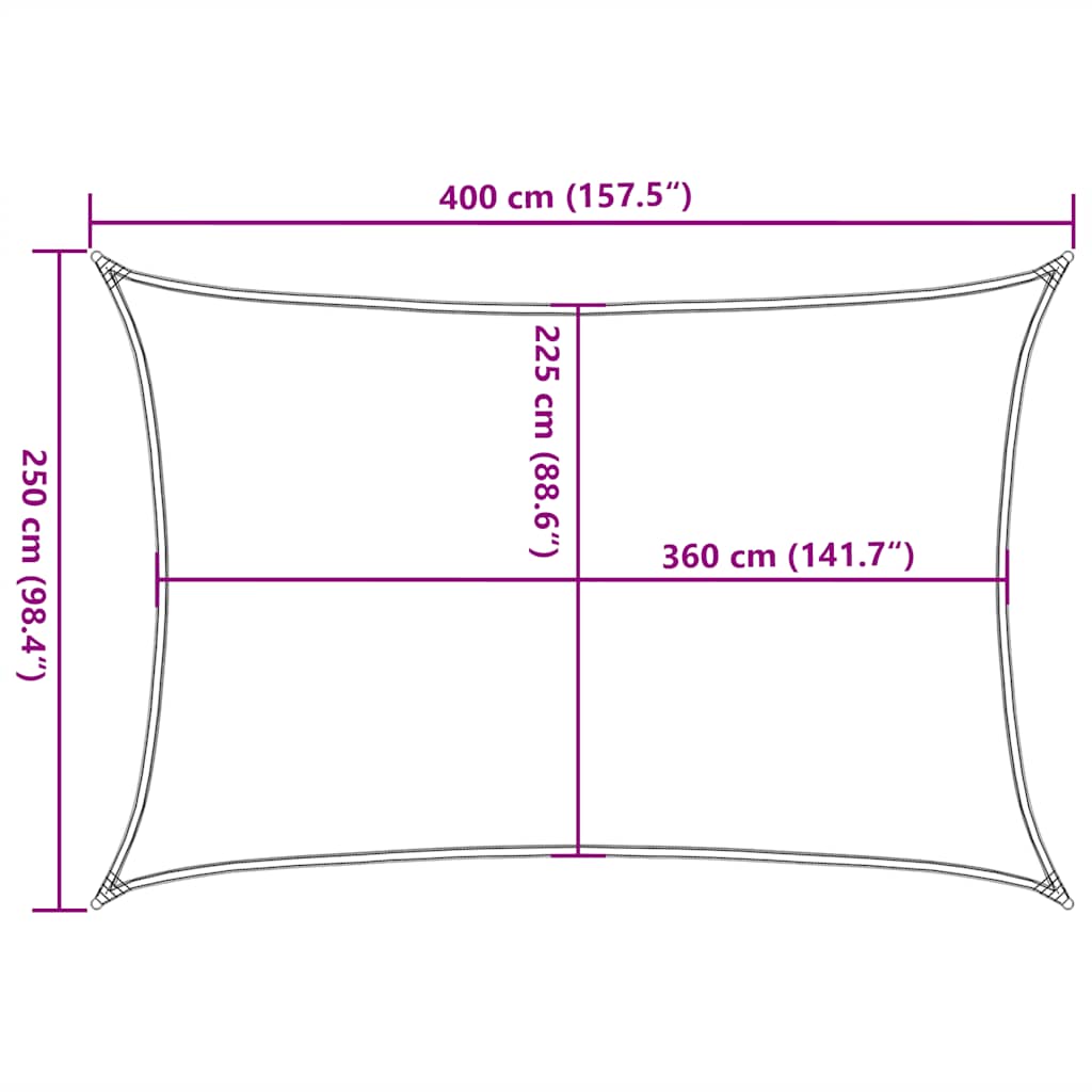 Uždanga nuo saulės, šviesiai žalia, 2,5x4m, HDPE, 160g/m²