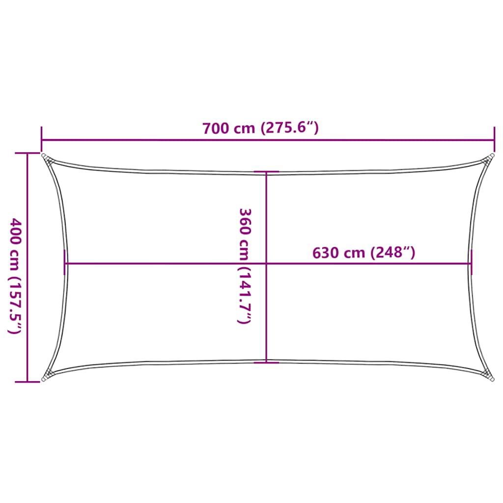 Uždanga nuo saulės, taupe spalvos, 4x7m, HDPE, 160g/m²
