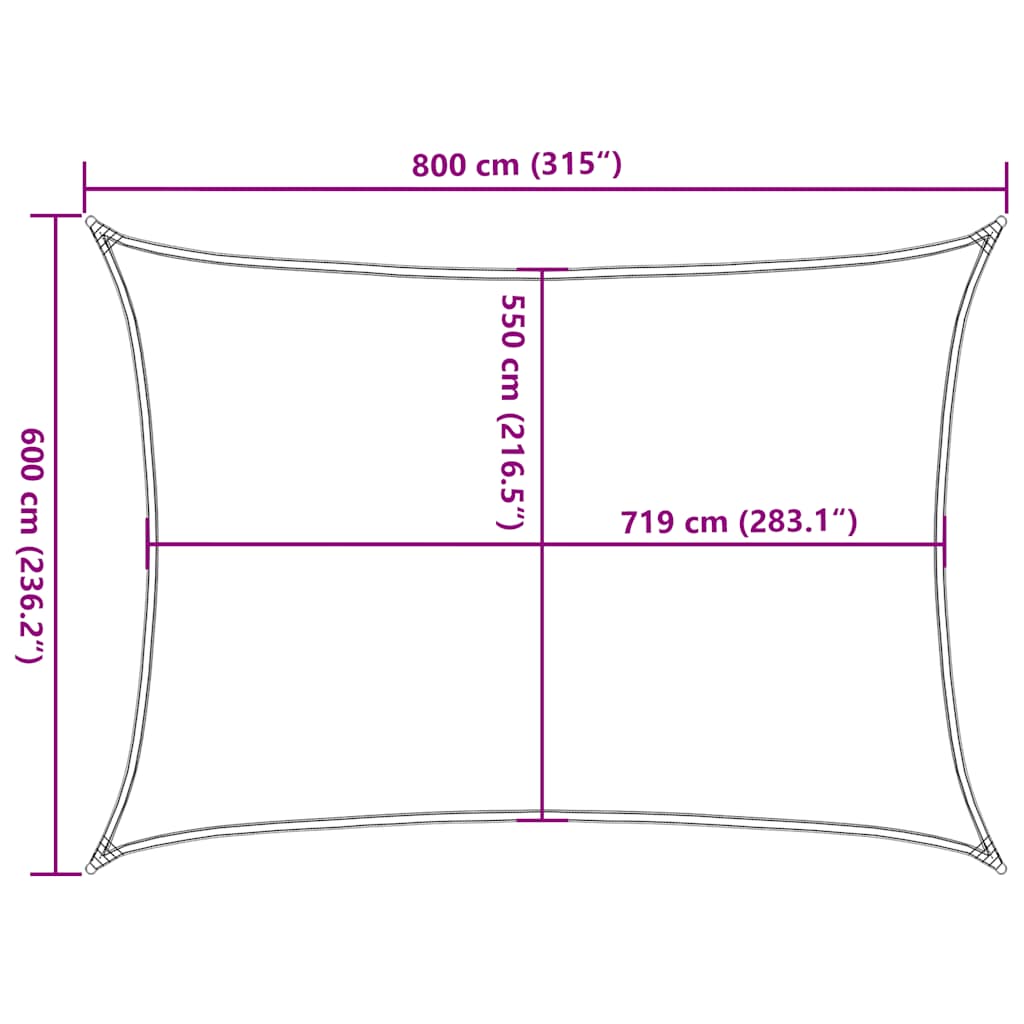 Burė nuo saulės, taupe spalvos, 6x8m, HDPE, 160g/m²
