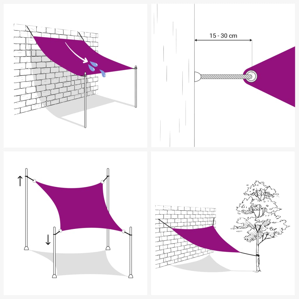 Uždanga nuo saulės, tamsiai žalia, 3,5x4,5m, HDPE, 160g/m²