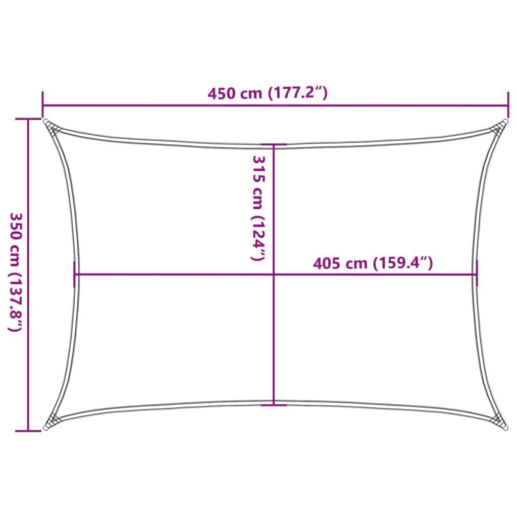 Uždanga nuo saulės, tamsiai žalia, 3,5x4,5m, HDPE, 160g/m²