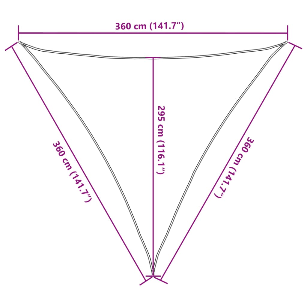 Uždanga nuo saulės, tamsiai žalia, 3,6x3,6x3,6m, HDPE, 160g/m²