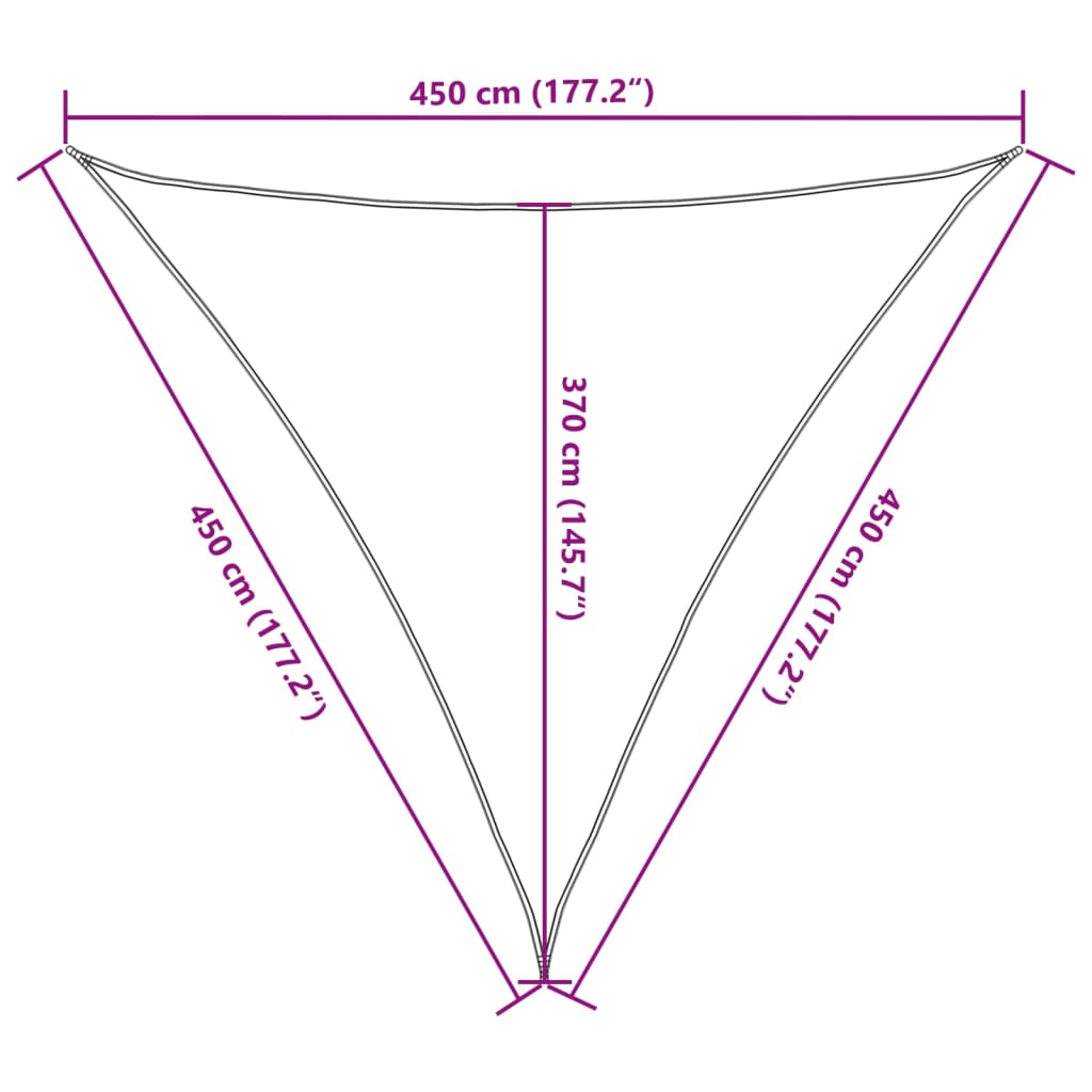 Uždanga nuo saulės, tamsiai žalia, 4,5x4,5x4,5m, HDPE, 160g/m²