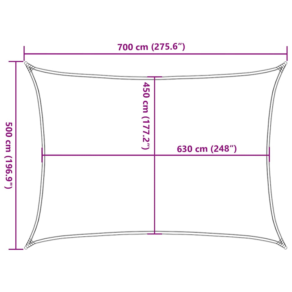 Burė nuo saulės, mėlynos spalvos, 5x7m, HDPE, 160g/m²