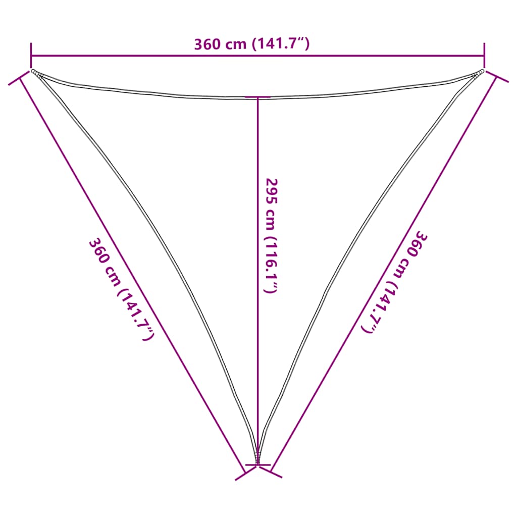 Uždanga nuo saulės, geltona, 3,6x3,6x3,6m, HDPE, 160g/m²