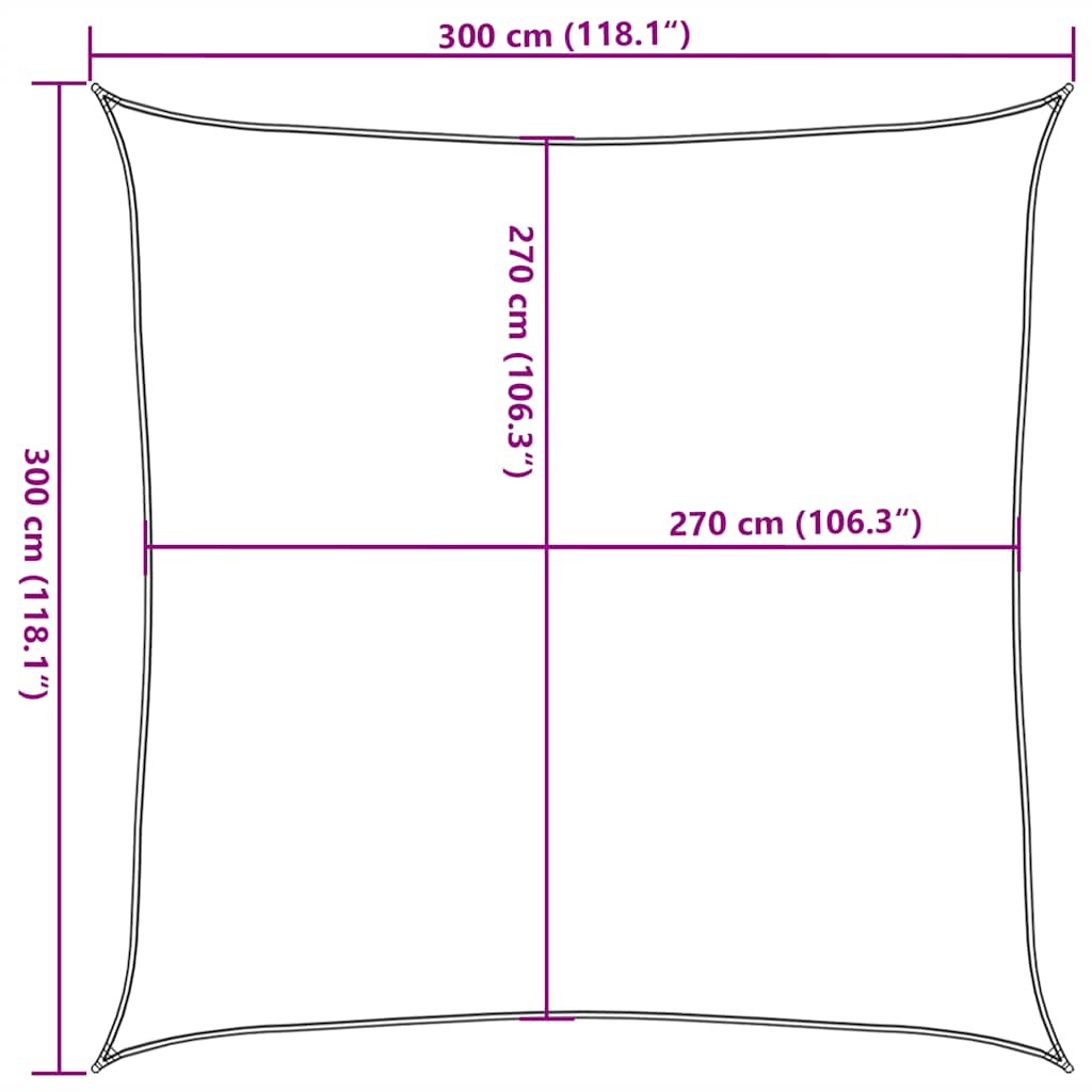 Uždanga nuo saulės, raudonos spalvos, 3x3m, HDPE, 160g/m²