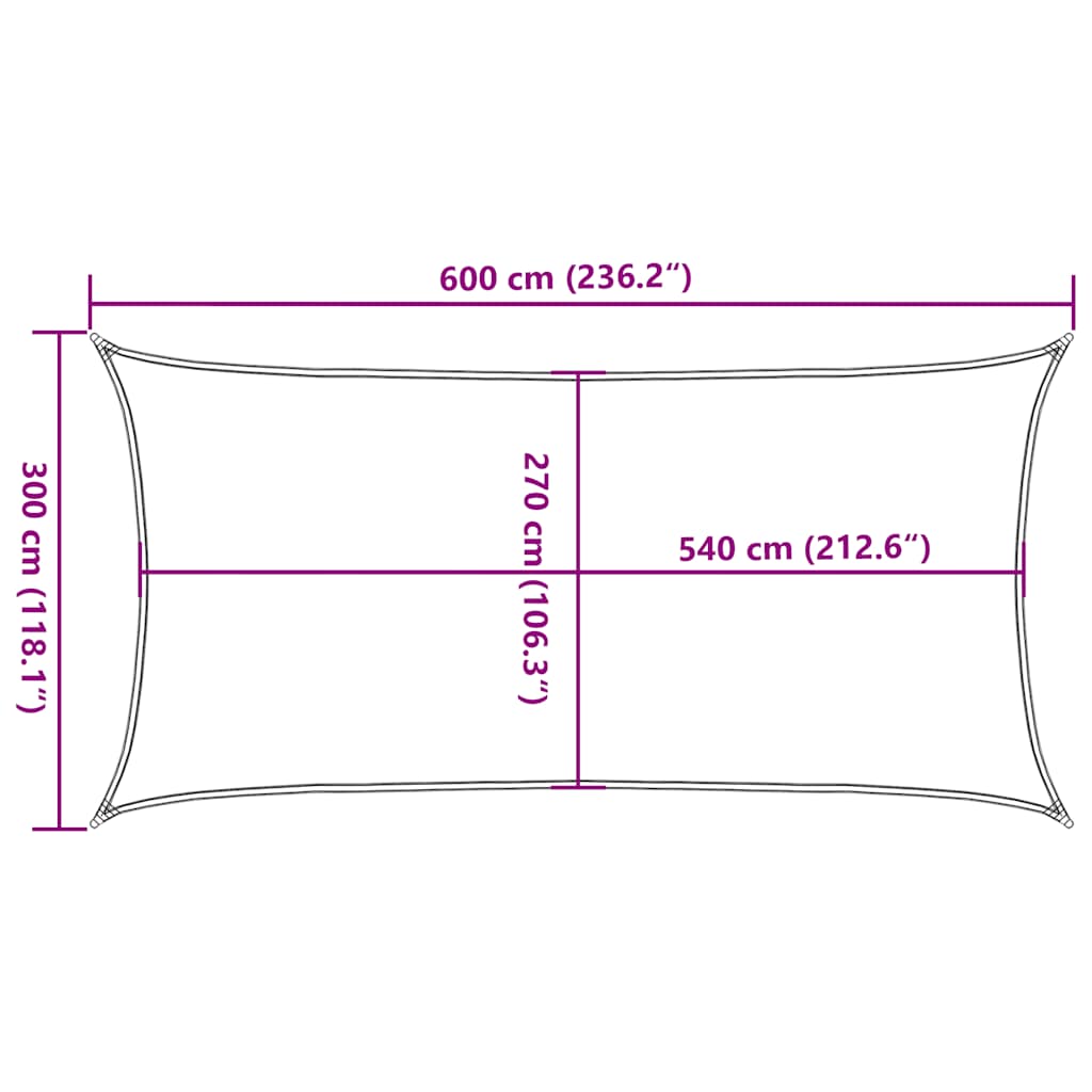 Uždanga nuo saulės, raudonos spalvos, 3x6m, HDPE, 160g/m²