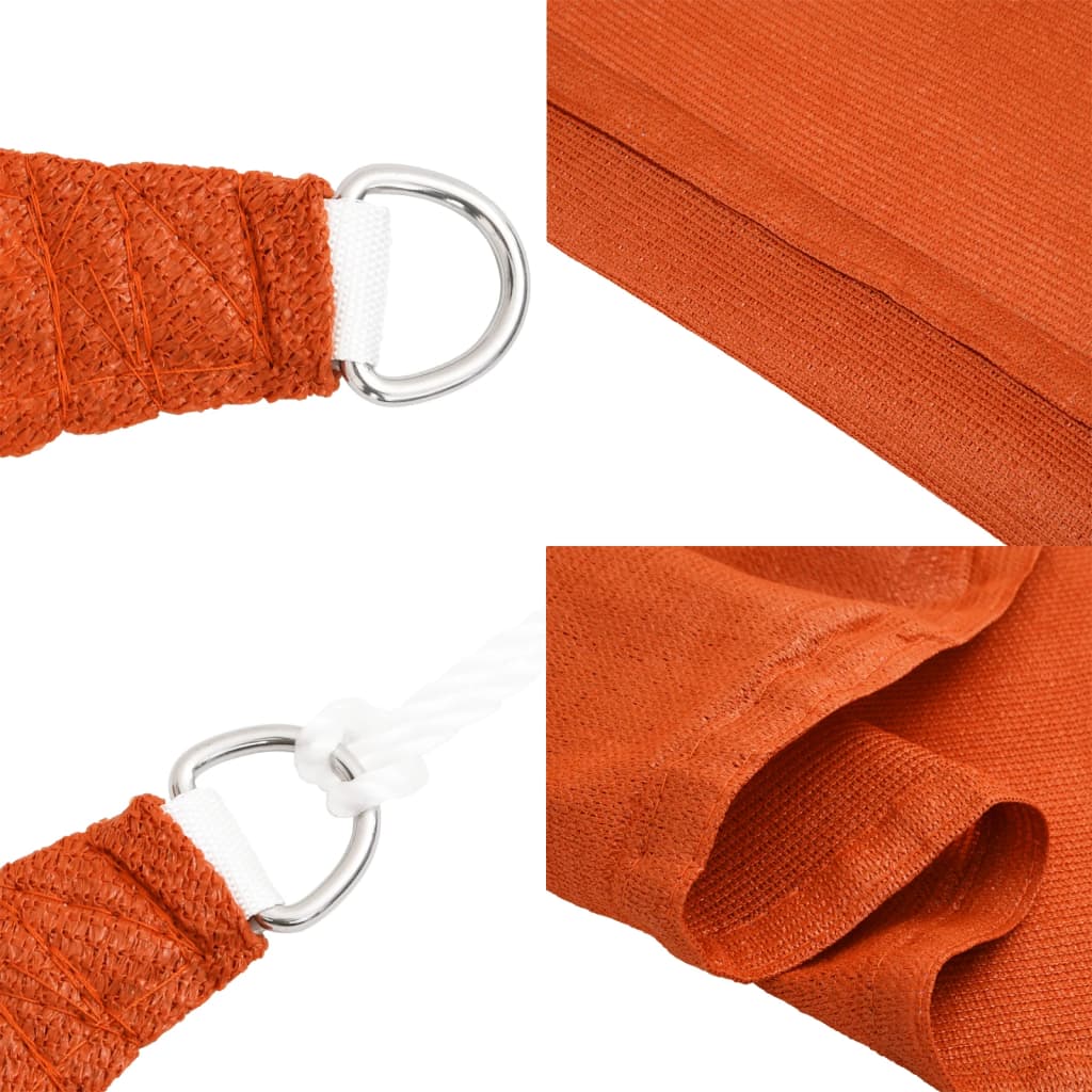 Saulės skėtis, burė, 160 g/m², kvadratinė, oranžinė, 7x7 m, HDPE