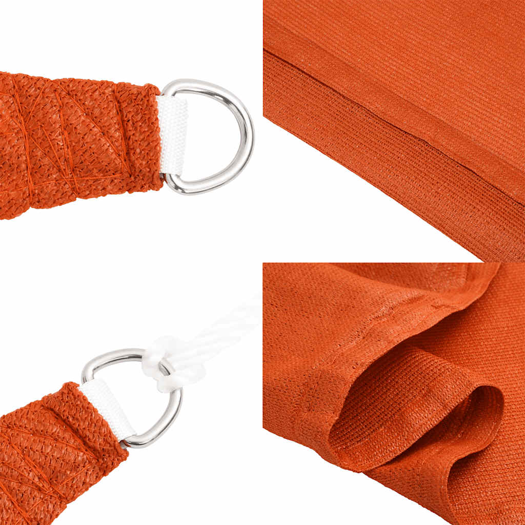 Saulės skėtis, burė, 160 g/m², trapecijos formos, oranžinė, 4/5x4 m, HDPE