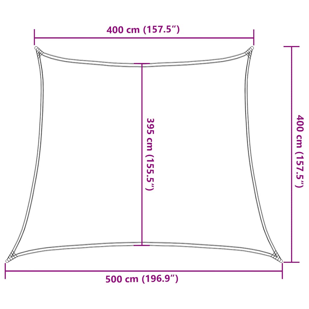 Saulės skėtis, burė, 160 g/m², trapecijos formos, oranžinė, 4/5x4 m, HDPE