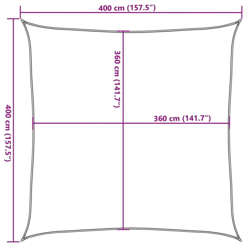 Uždanga nuo saulės, juodos spalvos, 4x4m, HDPE, 160g/m²