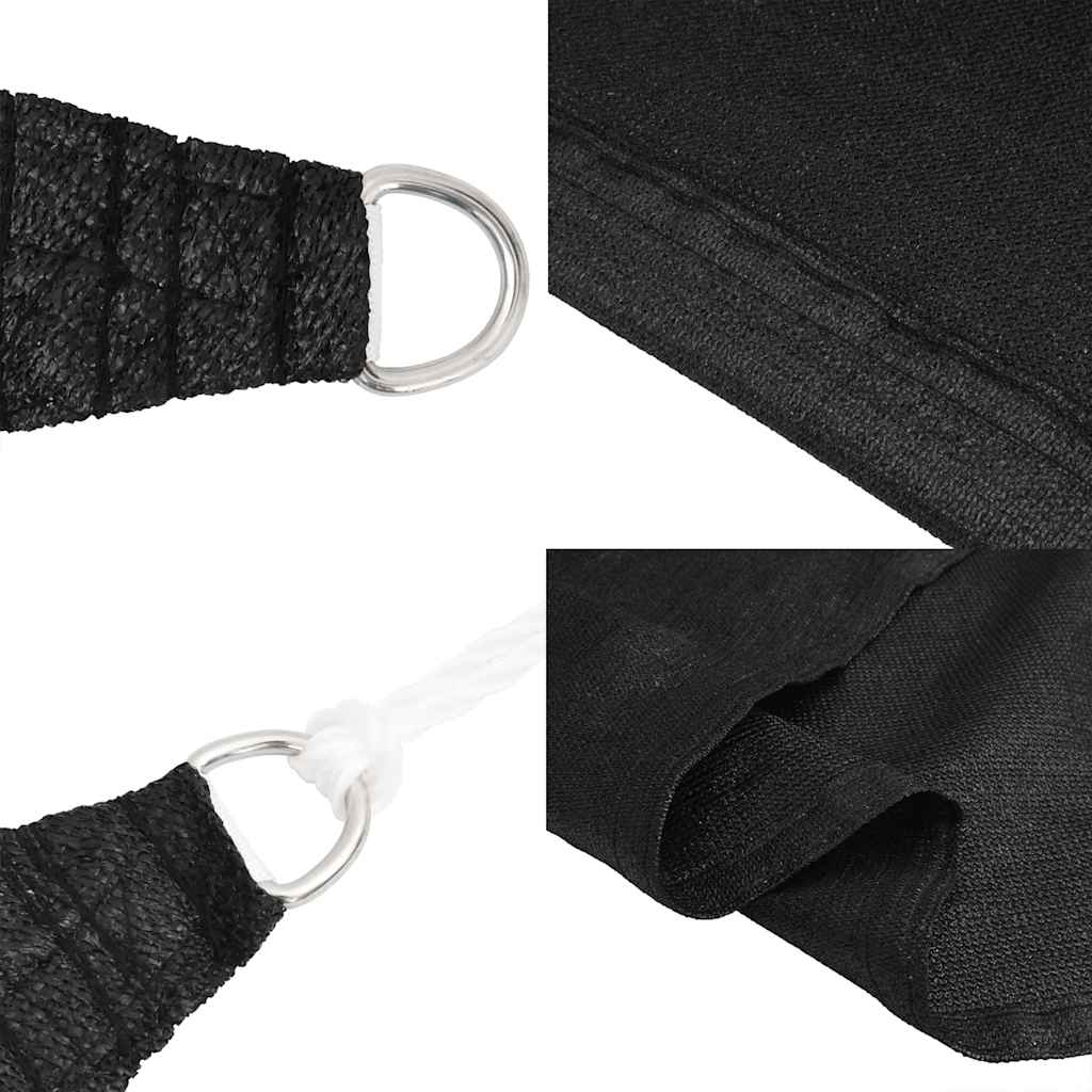 Saulės skėtis, 160 g/m², trikampė, juoda, 3x4x4 m, HDPE