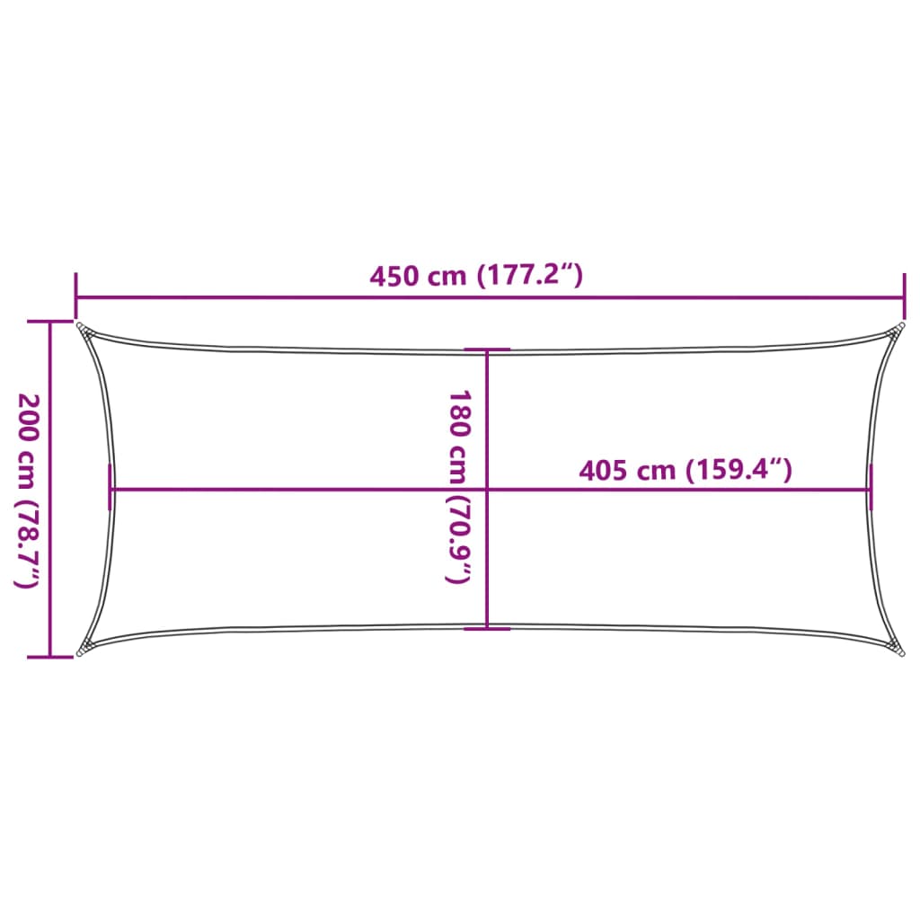 Uždanga nuo saulės, rudos spalvos, 2x4,5m, HDPE, 160g/m²
