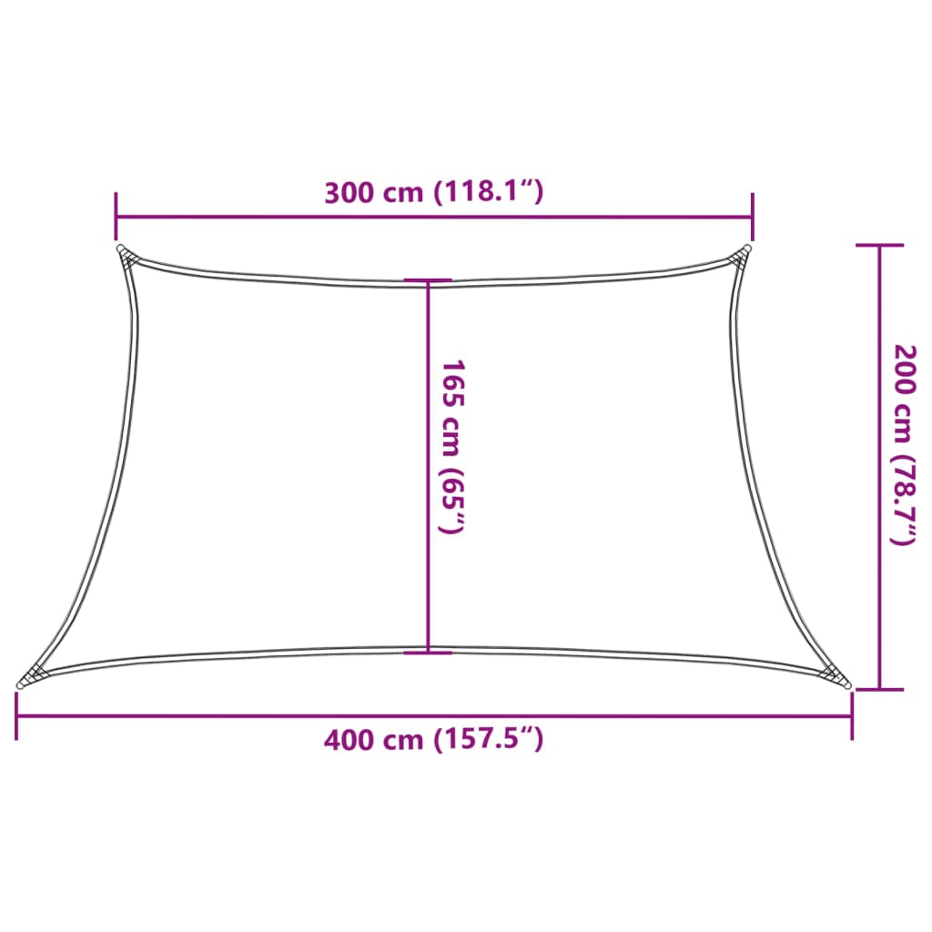 Uždanga nuo saulės, rudos spalvos, 3/4x2m, HDPE, 160g/m²