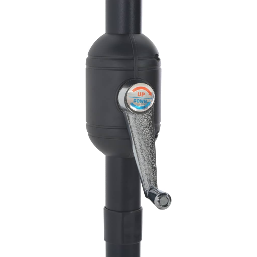 Balkono skėtis su aliuminiu stulpu, juodas, 300x155x223cm