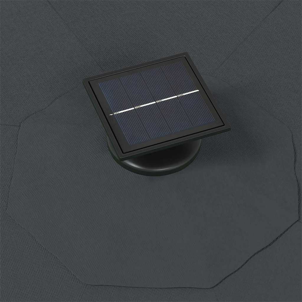 Prie sienos montuojamas sodo skėtis su LED, antracito, 300cm
