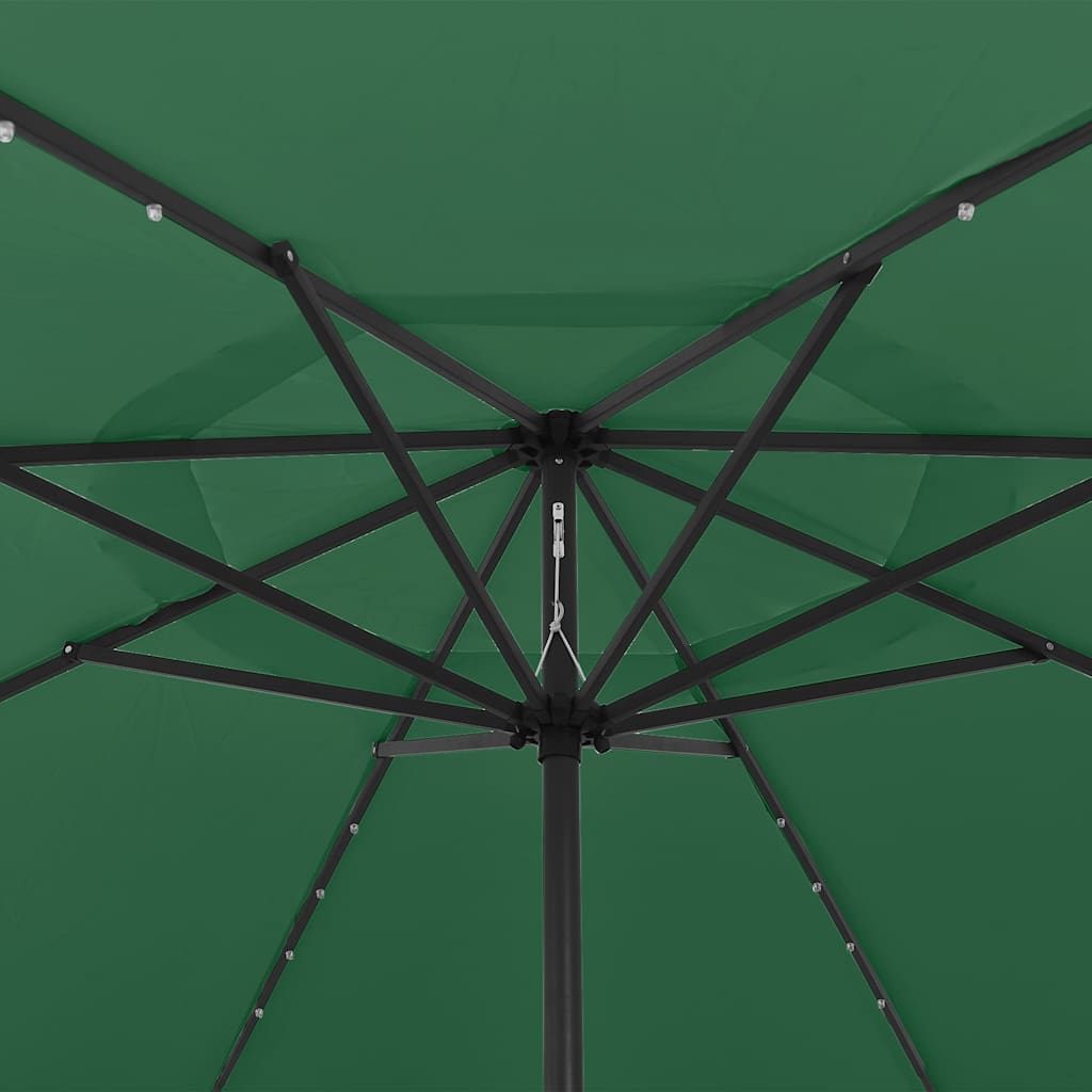 Sodo skėtis nuo saulės su LED lemputėmis, žalias, 400cm