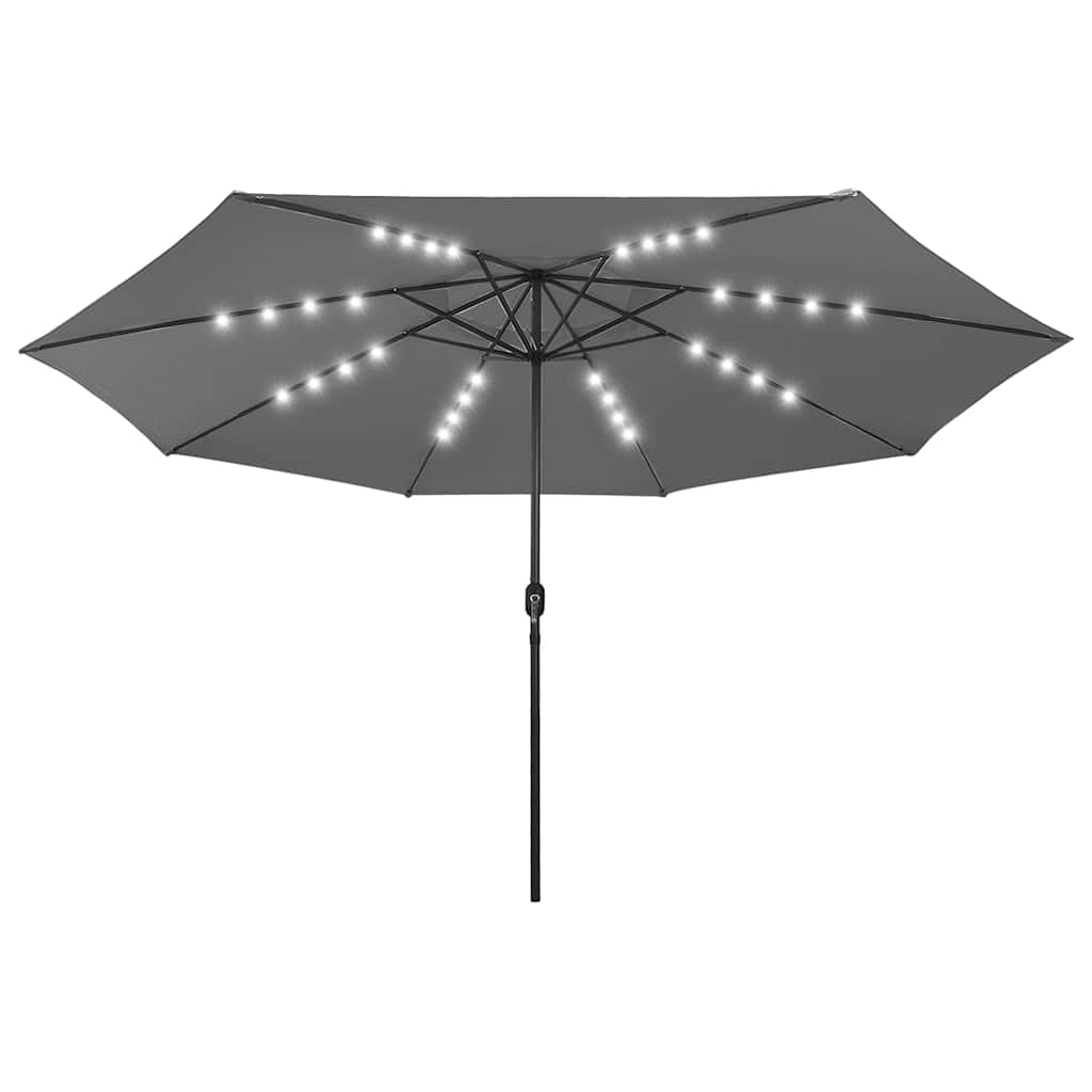 Sodo skėtis nuo saulės su LED lemputėmis, antracito, 400cm