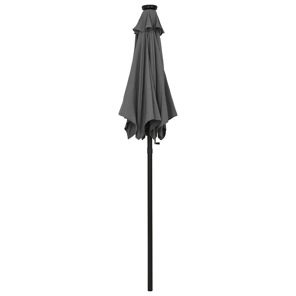 Sodo skėtis nuo saulės su LED, antracito, 200x211cm, aliuminis
