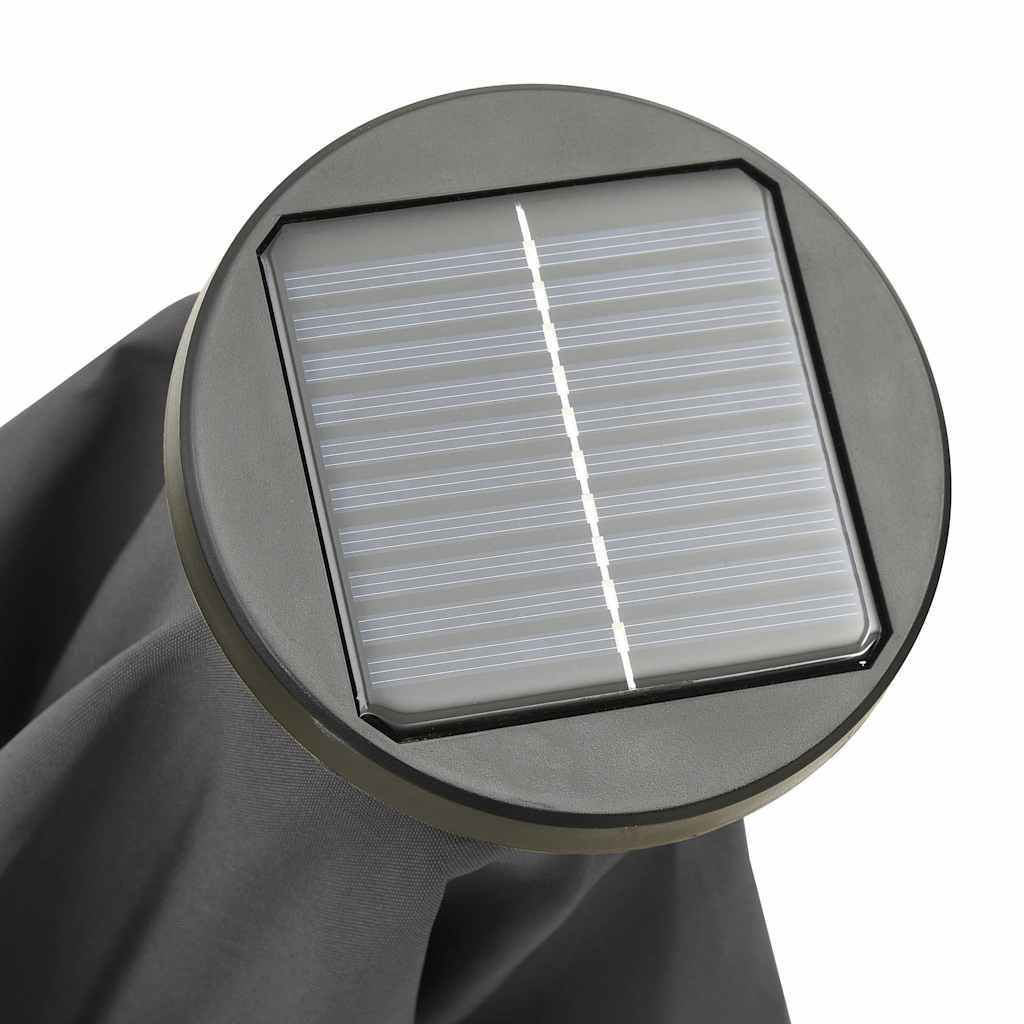 Sodo skėtis nuo saulės su LED, antracito, 200x211cm, aliuminis