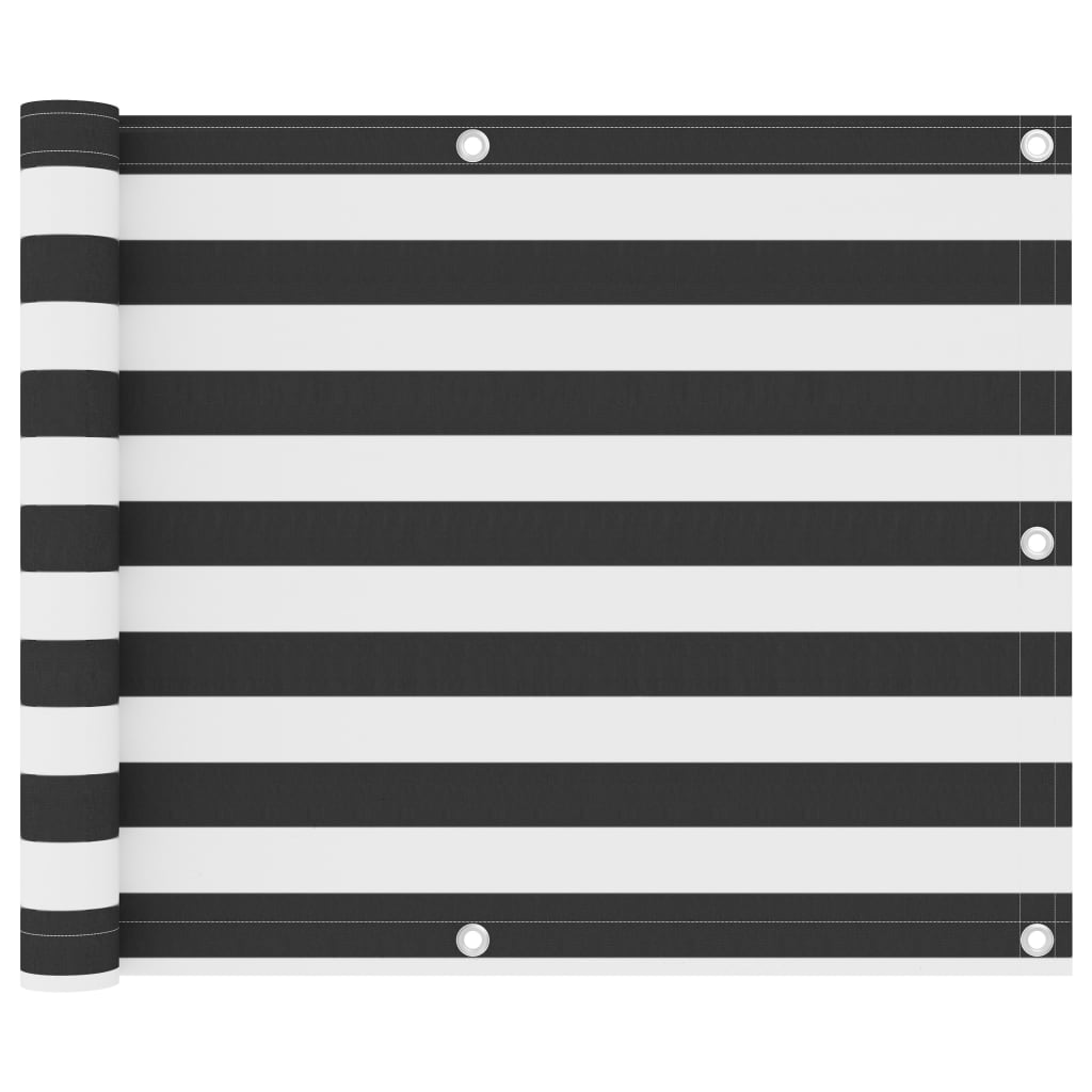 Balkono pertvara, antracito/balta, 75x400cm, oksfordo audinys