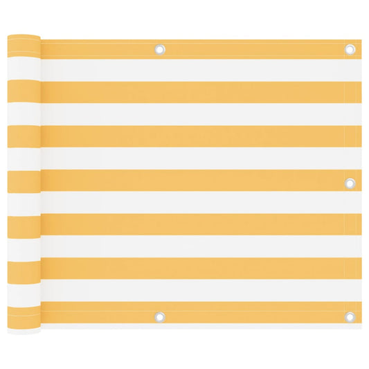 Balkono pertvara, balta ir geltona, 75x500cm, oksfordo audinys