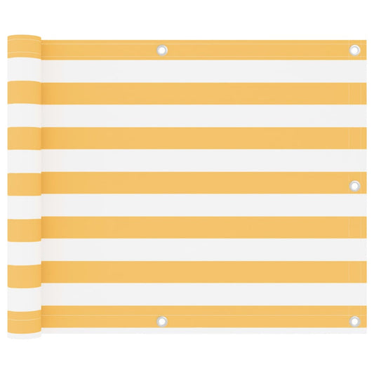Balkono pertvara, balta ir geltona, 75x600cm, oksfordo audinys