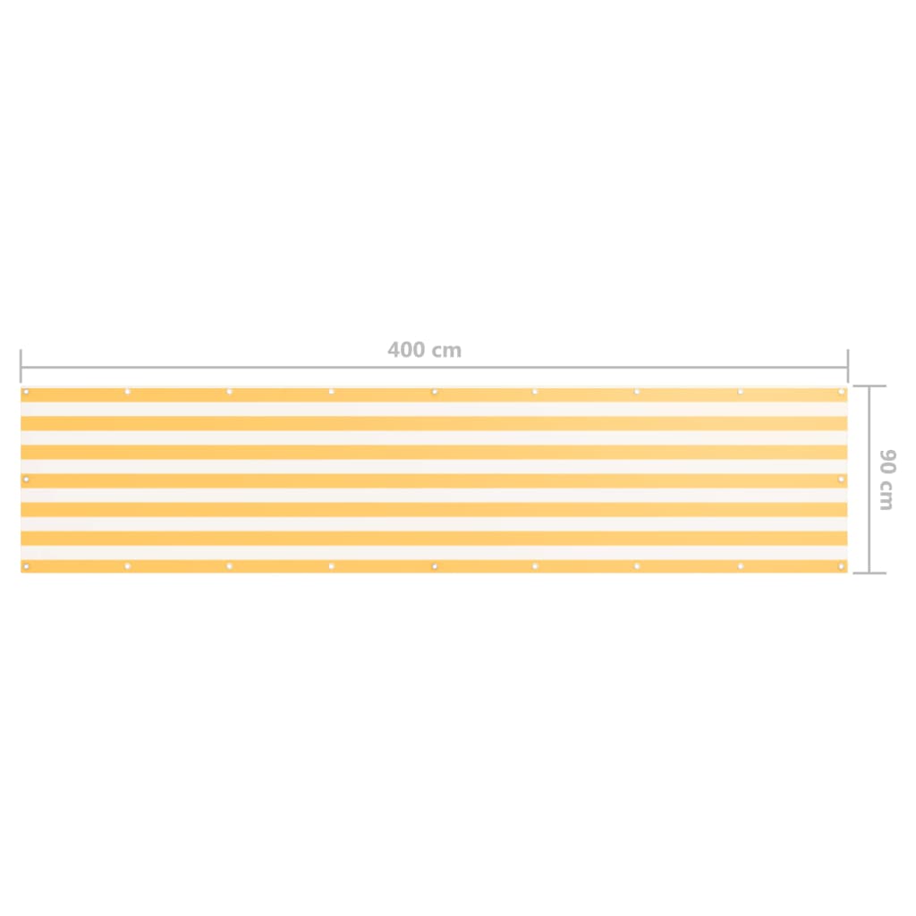 Balkono pertvara, balta ir geltona, 90x400cm, oksfordo audinys