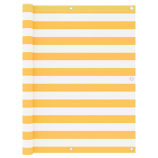 Balkono pertvara, balta ir geltona, 120x600cm, oksfordo audinys