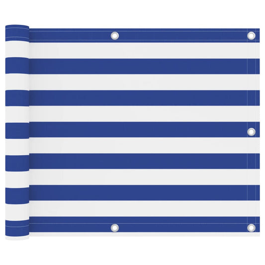 Balkono pertvara, balta ir mėlyna, 75x400cm, oksfordo audinys